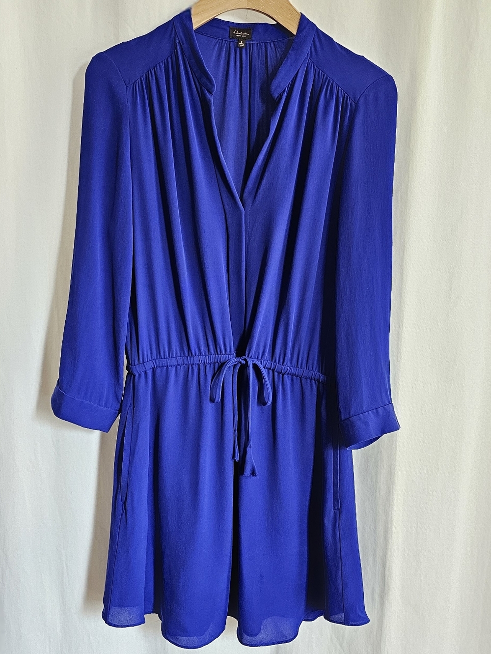 Aritzia T. Babaton Long Sleeve Silk Bennett Dress - Cobalt Blue - Picture 4 of 16
